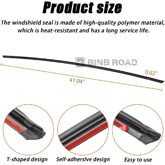 Front Upper Windshield Moulding Seal 51317166841 51317027077 Compatible with BMW E60 E61 525i 530i 545i 550i M5 2001-2010