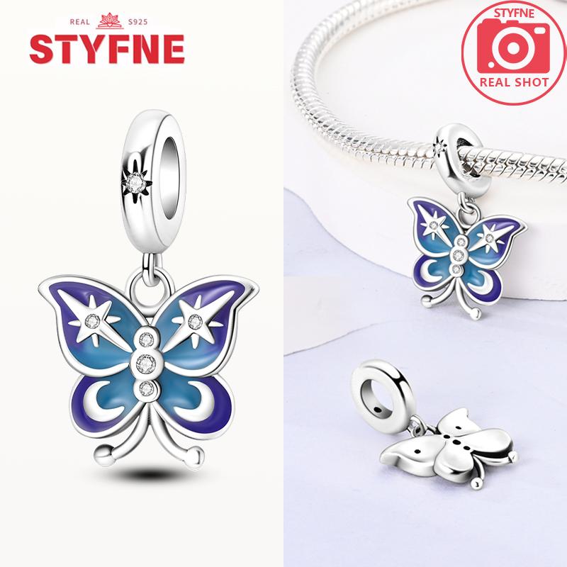 

Charms Copper Dreamy Starry Night Butterfly Pendants Fit Charms Plata Original Bracelet Beads Women Jewellery Making Diy