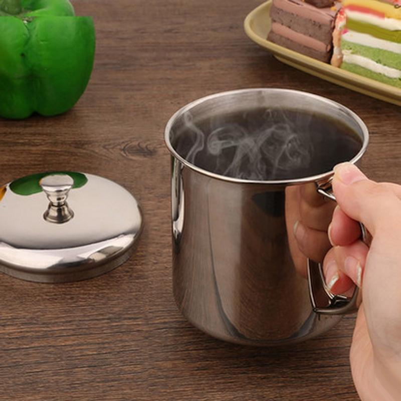 Mit Griff Edelstahl Tasse Zubehör Wasser Kaffee Tee Camping Zuhause