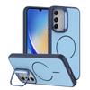 KEYSION Matte Skin Feel Lens Stand Phone Case for Samsung A54 5G A34 A14 4G 5G Magnetic Shockproof Back Cover for Galaxy A04S