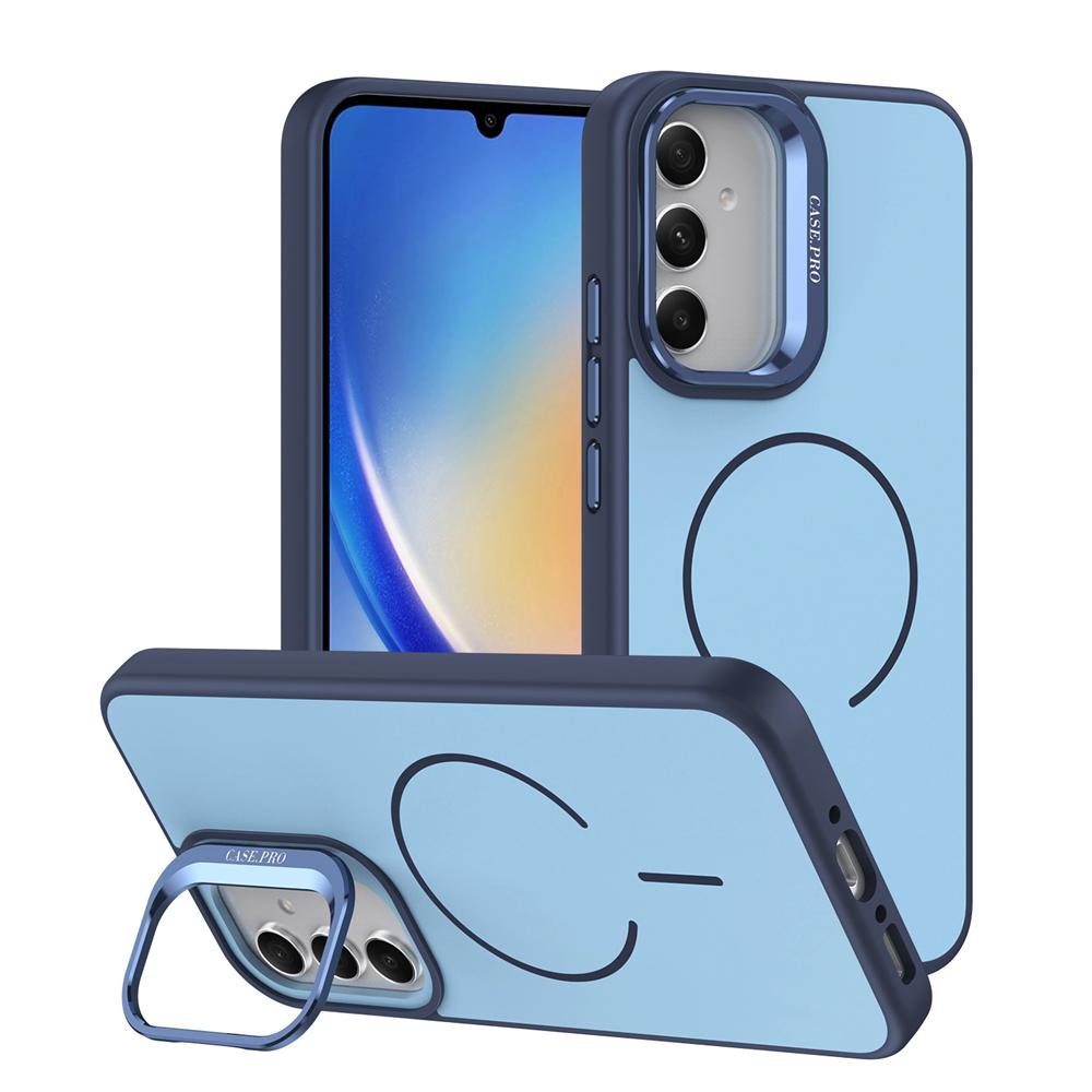 KEYSION Matte Skin Feel Lens Stand Phone Case for Samsung A54 5G A34 A14 4G 5G Magnetic Shockproof Back Cover for Galaxy A04S