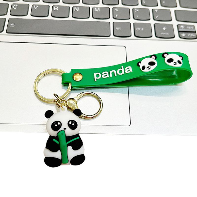Creative Cute Panda with Bamboo Keychain Pendant - Children's Day Gift, Backpack Accessory, Hanging Ornament