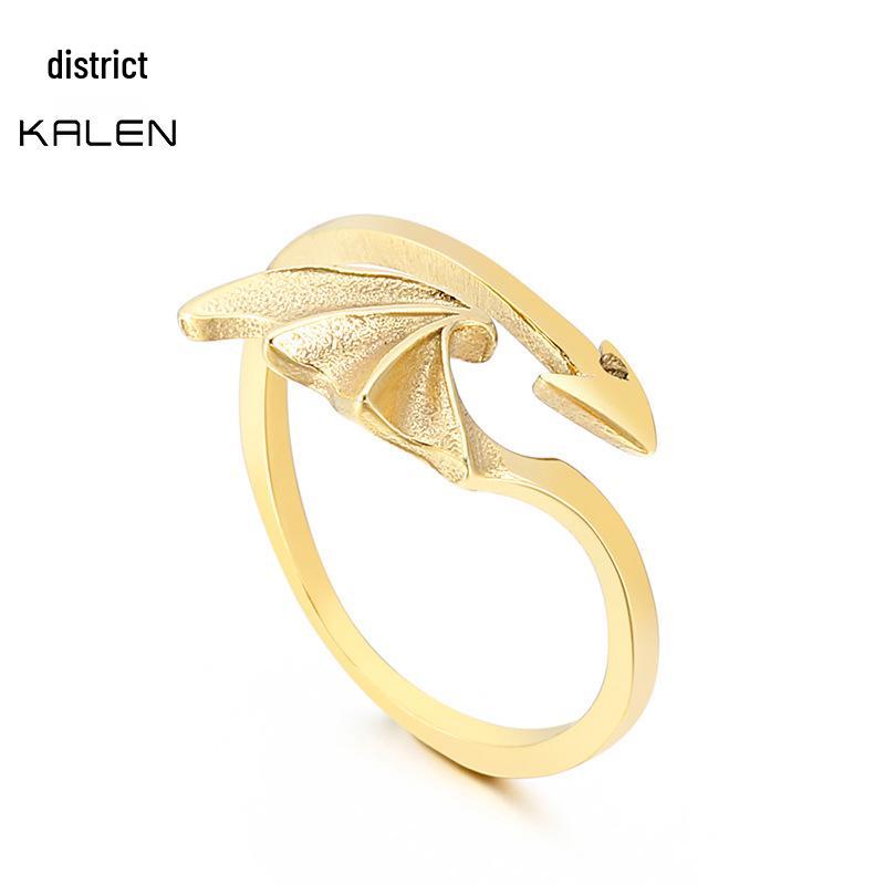 

Arrow Wings Stainless Steel Devil s Feather Couple Ring Size 7