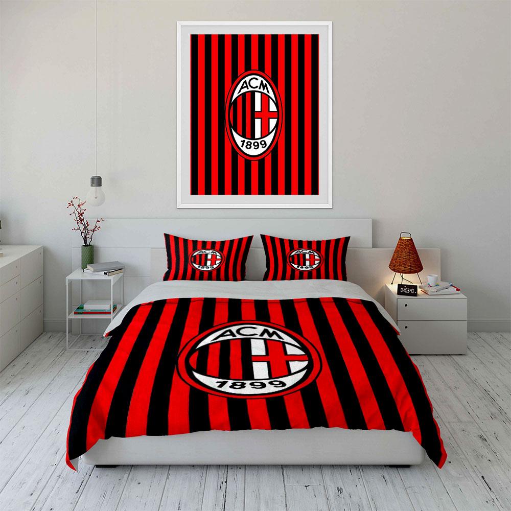 Red-black stripes, ACM logo. Bedding sets Duvet cover sets Duvet covers Pillowcases(1 * Duvet Cover 2 * Pillowcases without duvet insert)