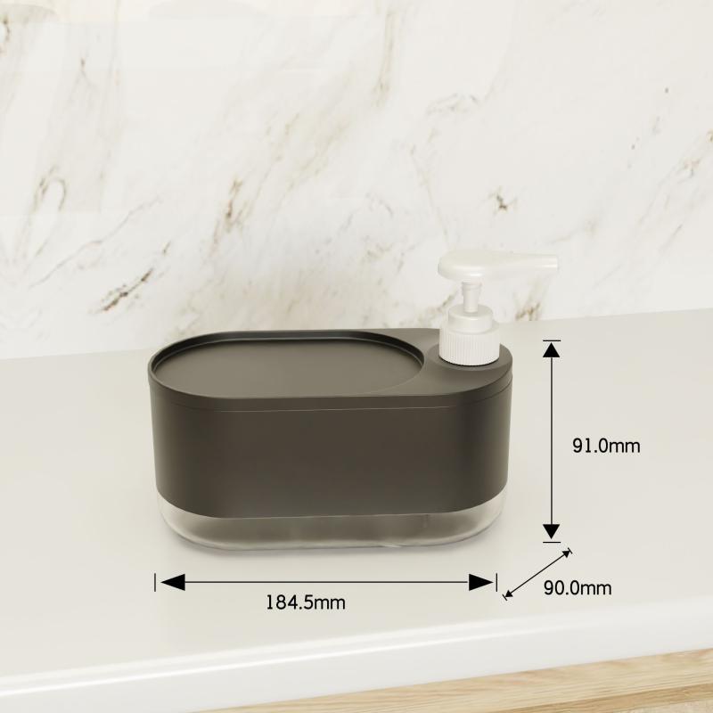 

2026 1Pc Bathroom Large Capacity Plastic Soap Dispenser With Sponge Holder Manual Press Soap Box Dispenser чёрный