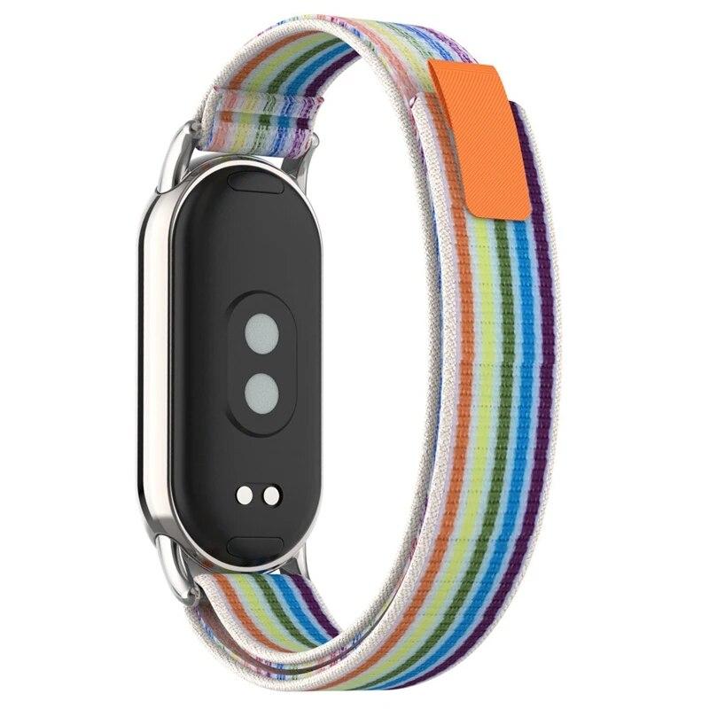 Nylon Strap for Xiaomi Mi Band 8 Wristband Metal Head Particles Replacement Bracelet Belt for Xiaomi Miband 8 Mi Band 8 Strap