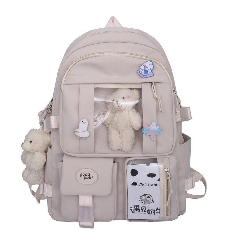 Wind Large Capacity High School Student Schoolbag Female Harajuku Cartoon Backpack Junior High School Student Backpack