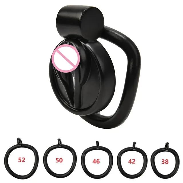 Male Penis Chastity Cage Set Bird Chastity Cage Belt With 5 Size Rings Abstinence Lock Ring Penis Lock Bondage Slave Man Sex Toy