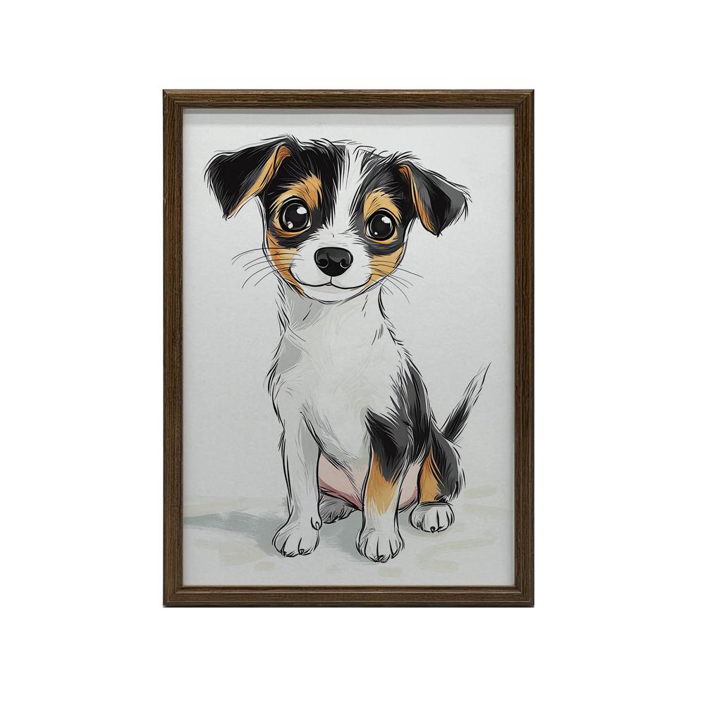 Cute Jack Russell Terrier - Poster for Children Cute Jack Russell Terrier - Poster for Children, 30X40 Cm, Unframed, Premium Canvas On Stretcher
