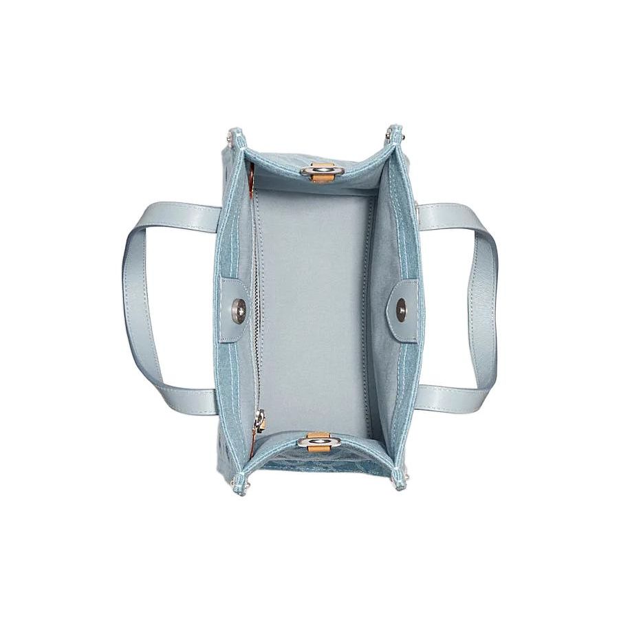 Coach Field 22 Solid Color Zipper Classic Monogram Fabric Tote Bag Women Tote Blue CJ853-LHPBU