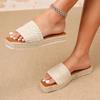 Women's Plus Size Summer Slippers: Linen Sandals with Thick Sole and Hemp Rope Woven Design