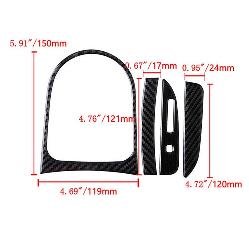 For Ford Mustang 2015-2020 Car Carbon Fiber Look Gear Shift Panel Cover Trim Decals Sticker Auto Interior Stickers Accessories