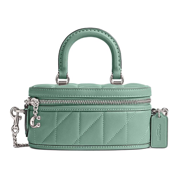 

Coach Trail 12 Quilted Zipper Closure Shoulder Crossbody Mini Handbag Women handbag Aquamarine CU144-LHAQM