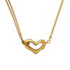 Korean Fashion Titanium Heart Clavicle Necklace with Double-Sided Texture