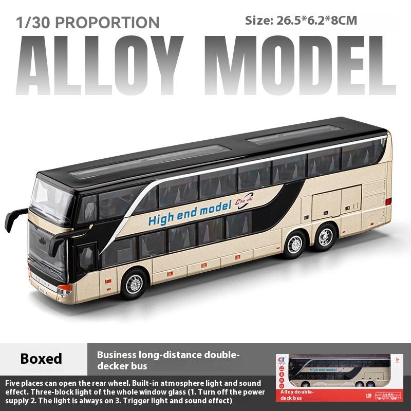 

Large Children s Toys Double-decker Bus Simulation Alloy Model Long-distance Bus Business Bus Toy Car Gift Ornament