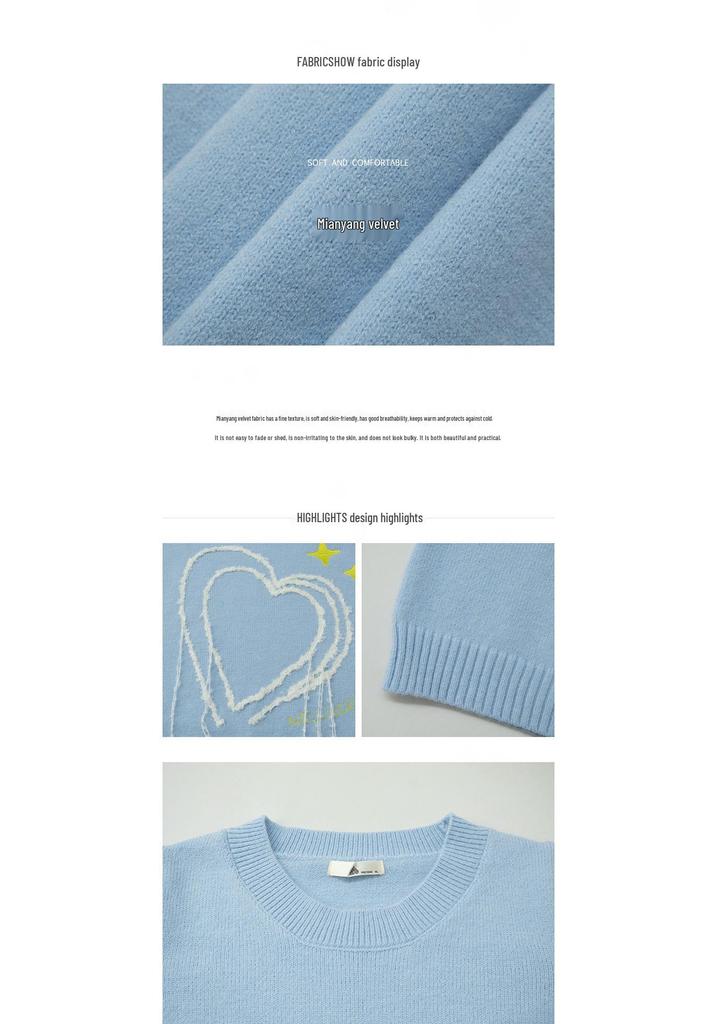 Shuangtian Winter Plus Size Women's Heart Pattern Knit Sweater