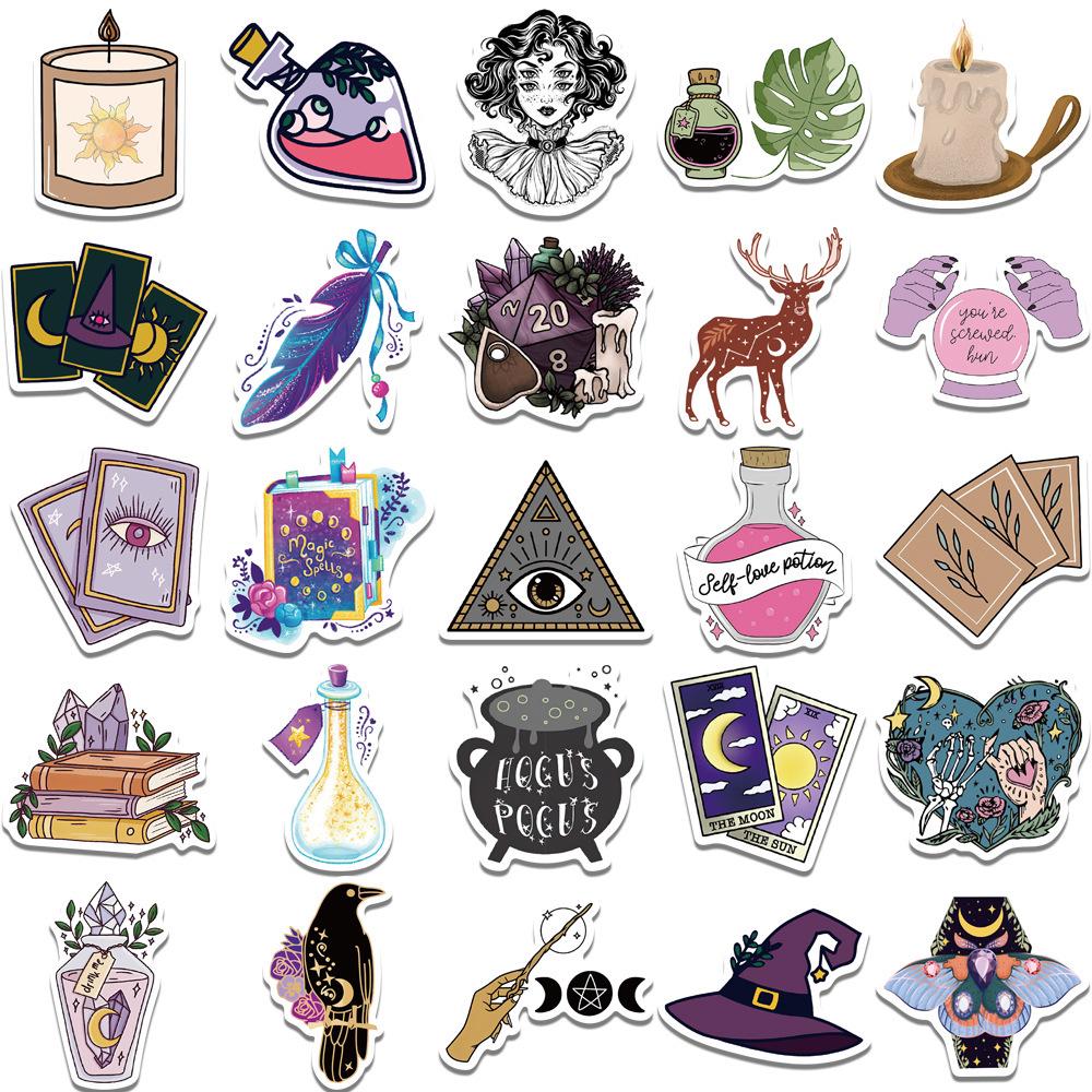 50 Bohemian Wizard Graffiti Stickers: 2 Styles for Suitcase, Skateboard, Notebook & Phone Case