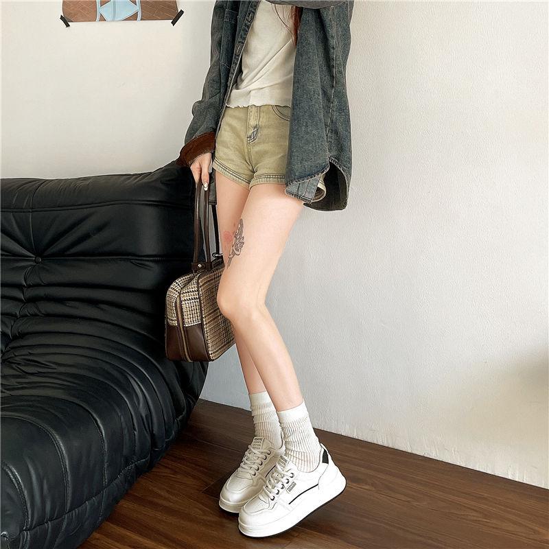 Damen Vielseitige Weiße Flache Dicke Sohle Schuhe - Frühling/Herbst 2025, Runde Zehenpartie Lässige Dad-Sneakers