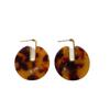 Retro Resin Stud Earrings, Tortoiseshell Pattern Three-Dimensional Autumn And Winter, Unique Simplicity And Advanced Sense
