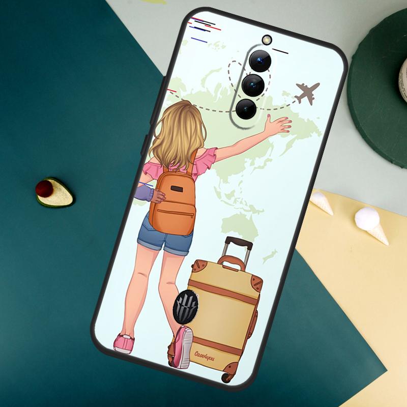 Planes World Map Travel For ZTE Nubia Red Magic 10S 10 Air 8 9 8S 9S Pro Plus 6S 7S 7 Pro Red Magic 11 Pro Plus Case Red Magic 9 Pro