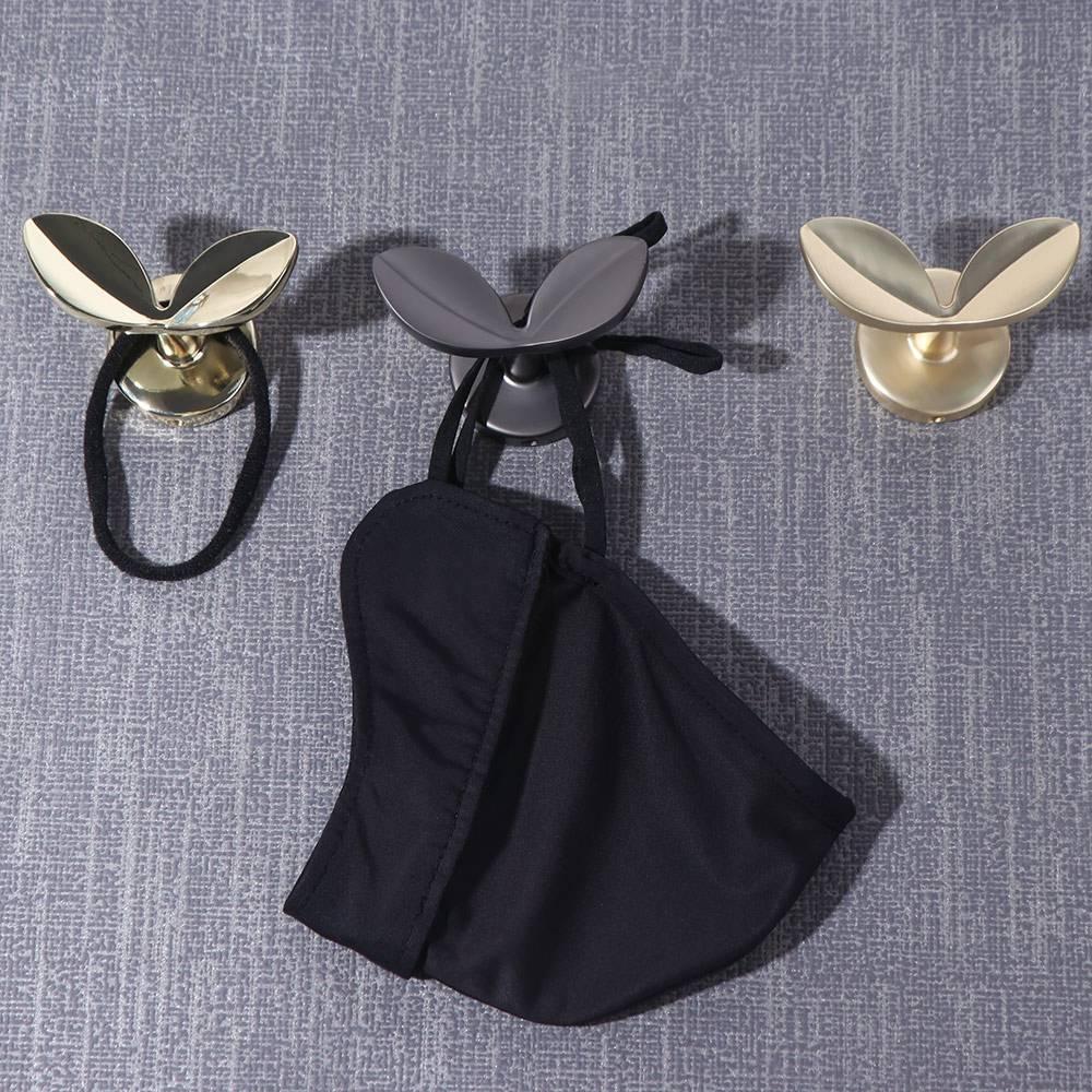 Easy Install Leaf Clothes Hook Elegant Hanging Storage Rack Creative Door Clothes Hook  Porch