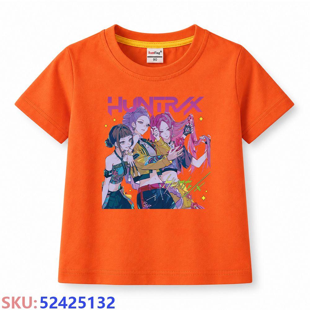 KPop Dämonenjäger Kinder-Cartoon-Print T-Shirt