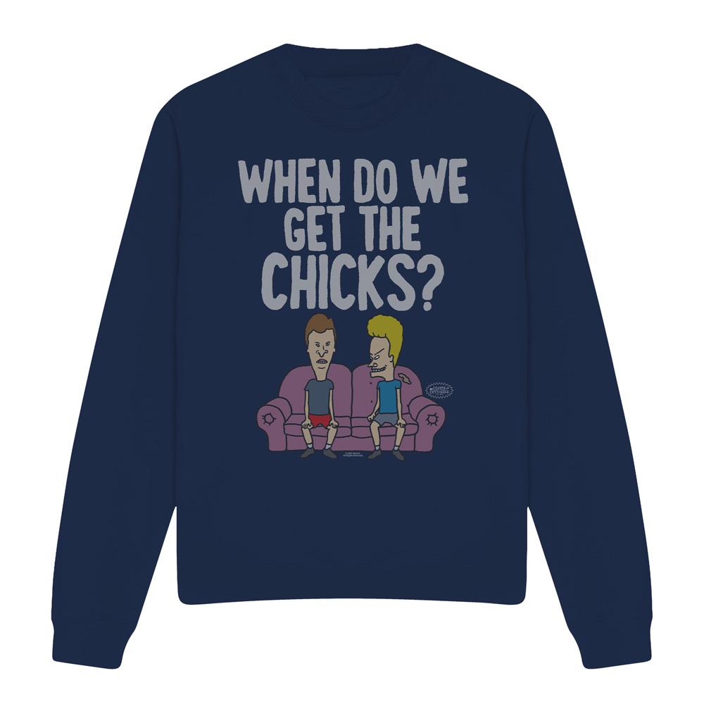 Beavis & Butthead Unisex Adult When Do We Get The Chicks? Sweatshirt