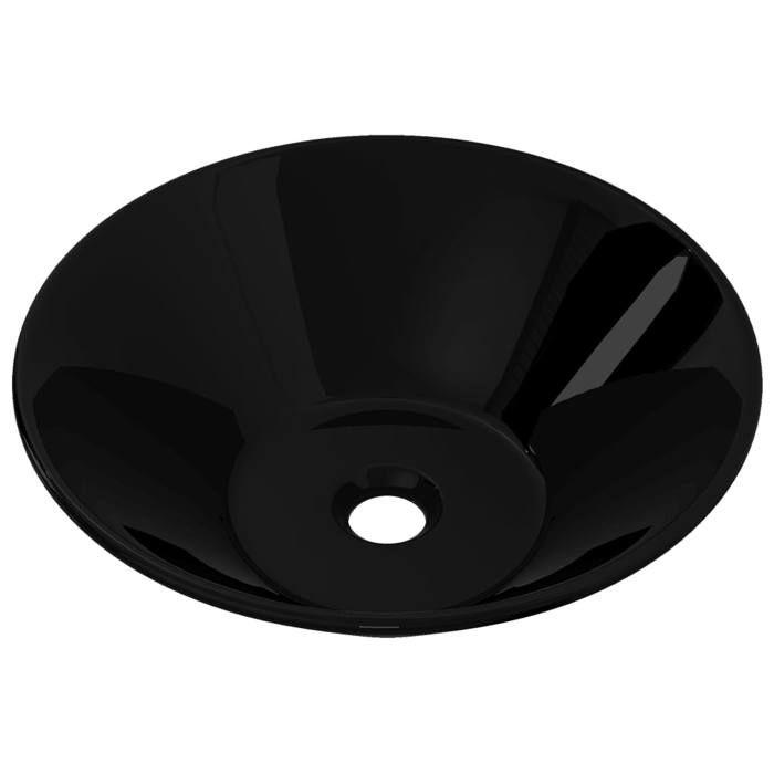Vasque en céramique - VIDAXL - Rond - Noir - Design moderne et élégant