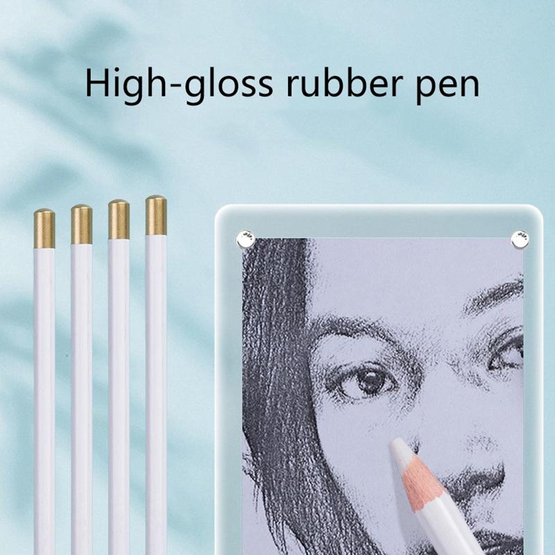 3/6Pcs Rubber Pencil,Highlighter Art Eraser Professional Art Pens For Drawing Sketching Accessories Not Damage Paper Stationery