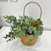 Artificial 5 Forks 15 Leaves Eucalyptus Plastic Plants Wedding Decorative Floral Simulation Green Plant Leaf Cafe Decoration
