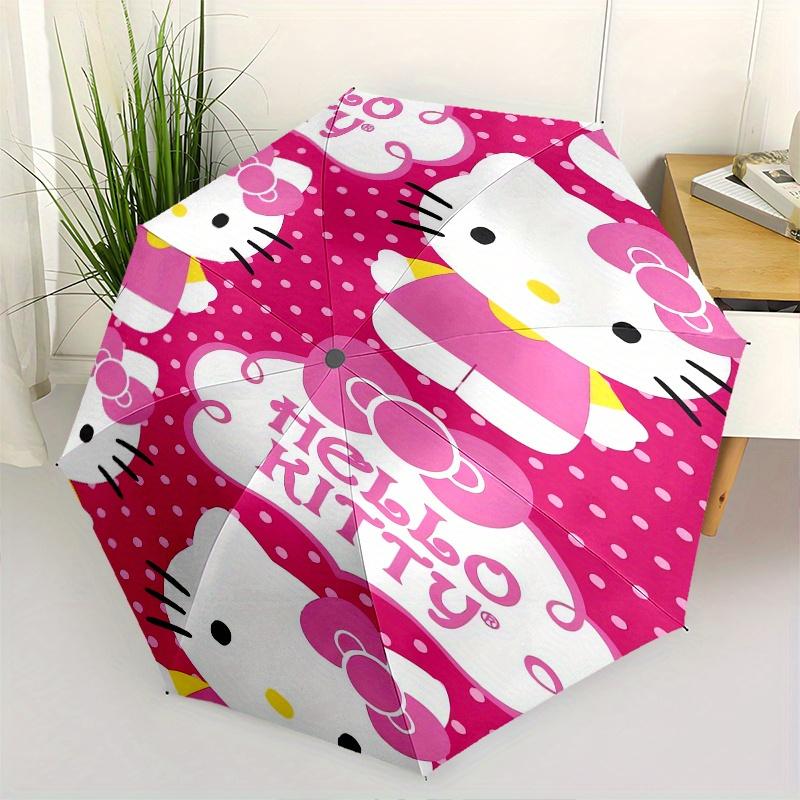 

Hello Kitty,Polka Dots Automatic Folding Umbrella-Simple 8-Rib Design, Bright Cartoon Pattern, Durable Iron Frame, Suitable For Travel, Outd