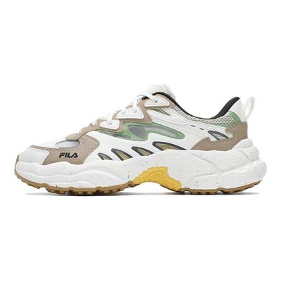 Fern Cushioning, Wear Resistant Low Top Chunky Sneakers Men's White Brown F12M421106FSN
