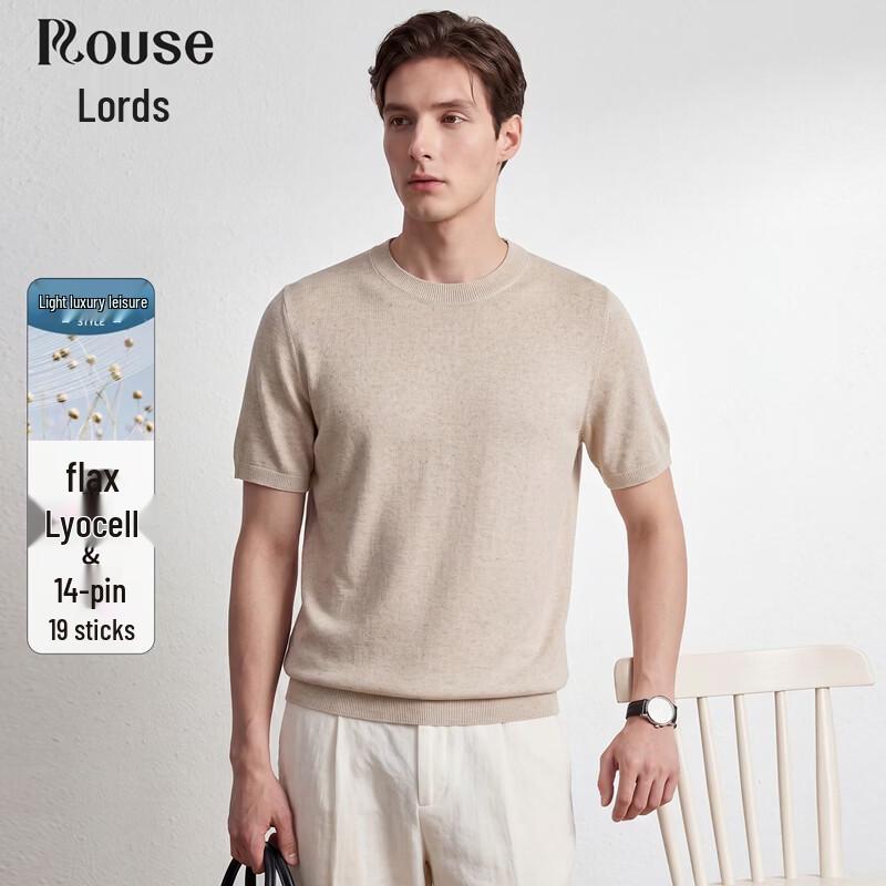 Men s Lyocell-Linen Blend Round Neck Short Sleeve T-Shirt 165