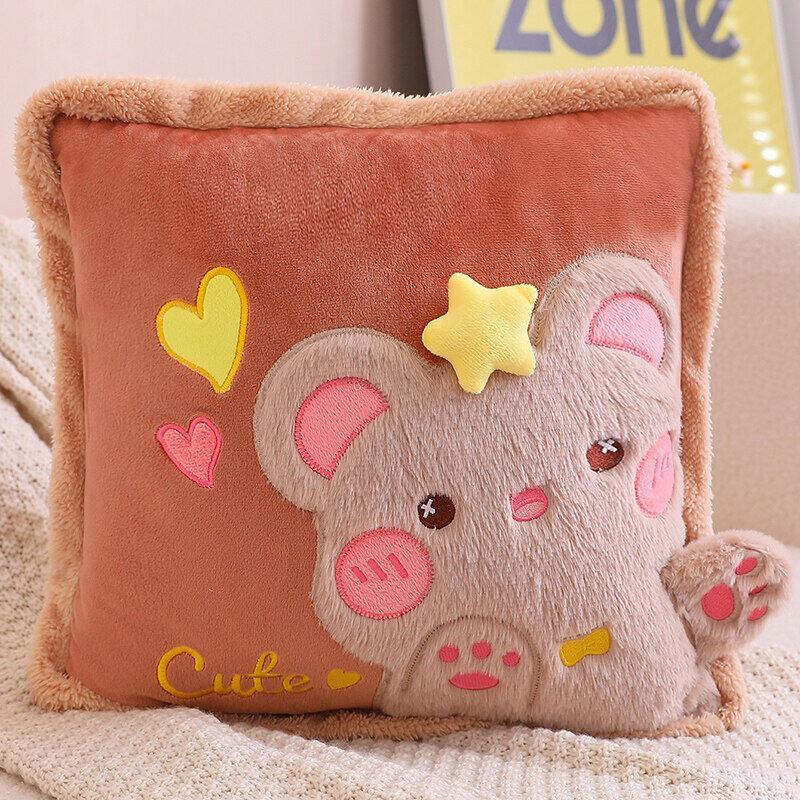 

Мультяшный милый жизнерадостный питомец серии кролик дремлет 2-в-1 подушка одеяло диванная подушка офис автомобиль карета throw pillow 40 * 40cm blanket quilt 1.7 * 1.1m