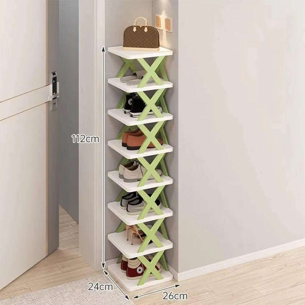 Free Standing Shoe Rack 9 Tier Narrow Entryway Vertical Space Saving Shoe Shelf Storage Organizer Cabinet For Bedroom Entrance