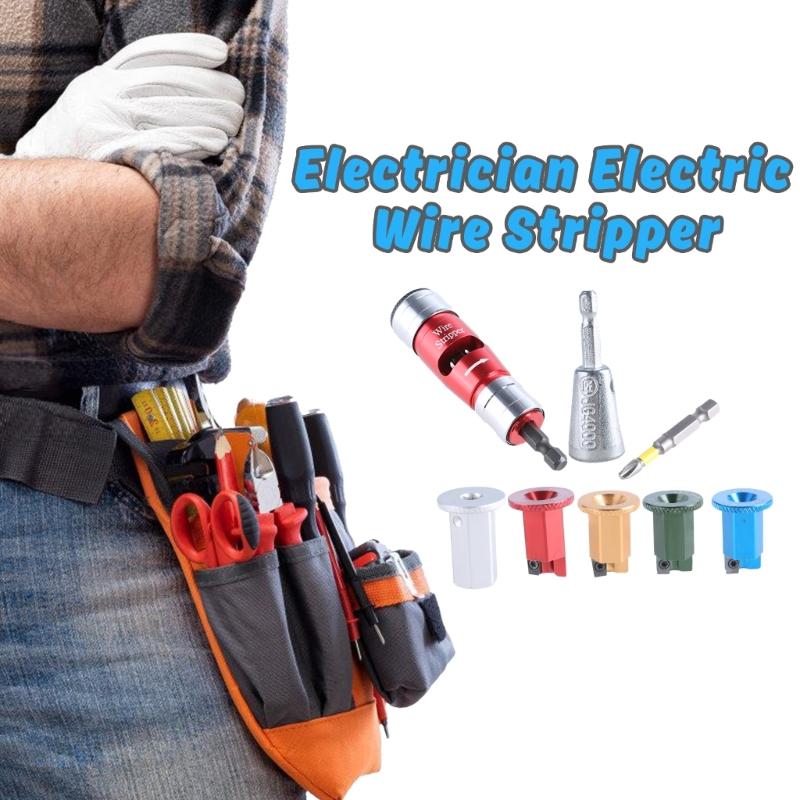 Easy To Use Drill Operated Wire Stripper, Professional Grade Aluminum Alloy Cable Stripping Tool With Precisions Control