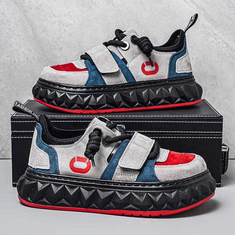 Men's shoes autumn and winter new casual sports versatile platform wear-resistant board shoes men's high sense Velcro ugly cute shoes