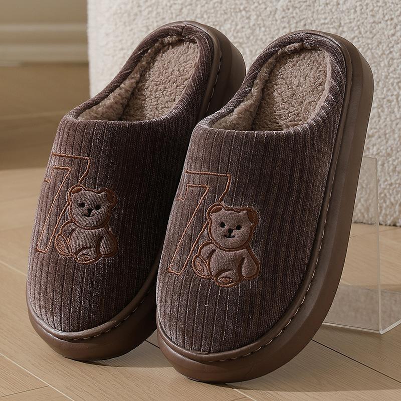 Fashion Cotton Slippers for Women Winter New Style Indoor Living Warm Home Woolen Slippers for Men Autumn and Winter Pantuflas Mujer