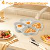 Sartén para Freír Huevos de 4 Tazas con Forma de Corazón Sartén para Tortillas Antiadherente con Mango de Madera Aleación de Aluminio Sartén Cocedor de Huevos Sin Esfuerzo