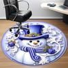 1pc Snowman Decor Chair Carpet for Office Non-Slip,  Machine Washable Rug for Office, Room - Polyester, Machine Made yy251029247