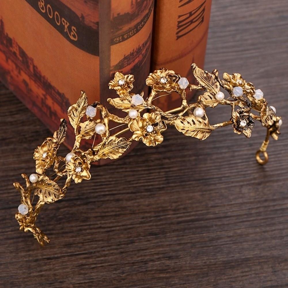 Sparkling Pearl Headpiece Zinc Zinc Alloy Wedding Tiaras Vintage Prom Diadem Wedding