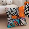 Street Fashion Graffiti Art Patterns Cushion Cover Linen Pillow Case Soft Breathable Protective Couch Room Decoration