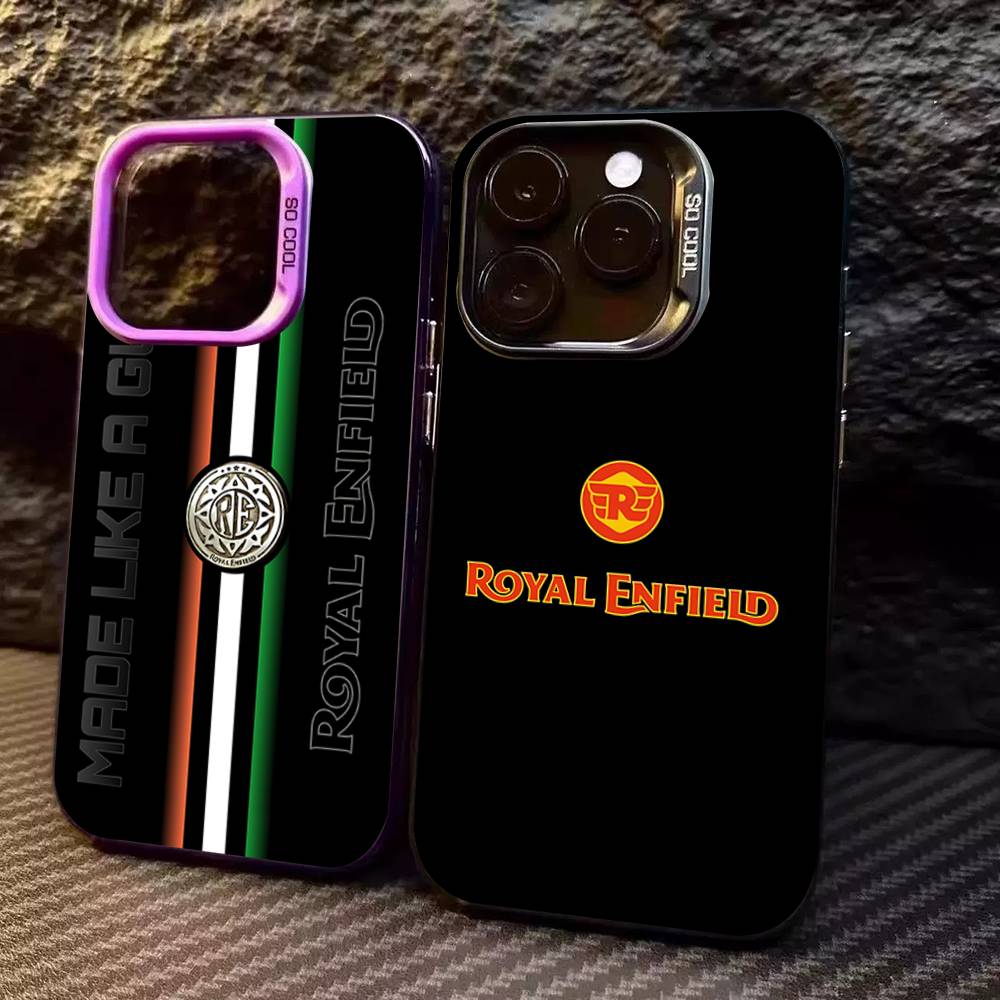 R-ROYALS E-ENFIELDS Logo Colorful Shockproof For IPhone 17 11 12 13 14 15 16 Pro Max 16E Plus Phone Cover
