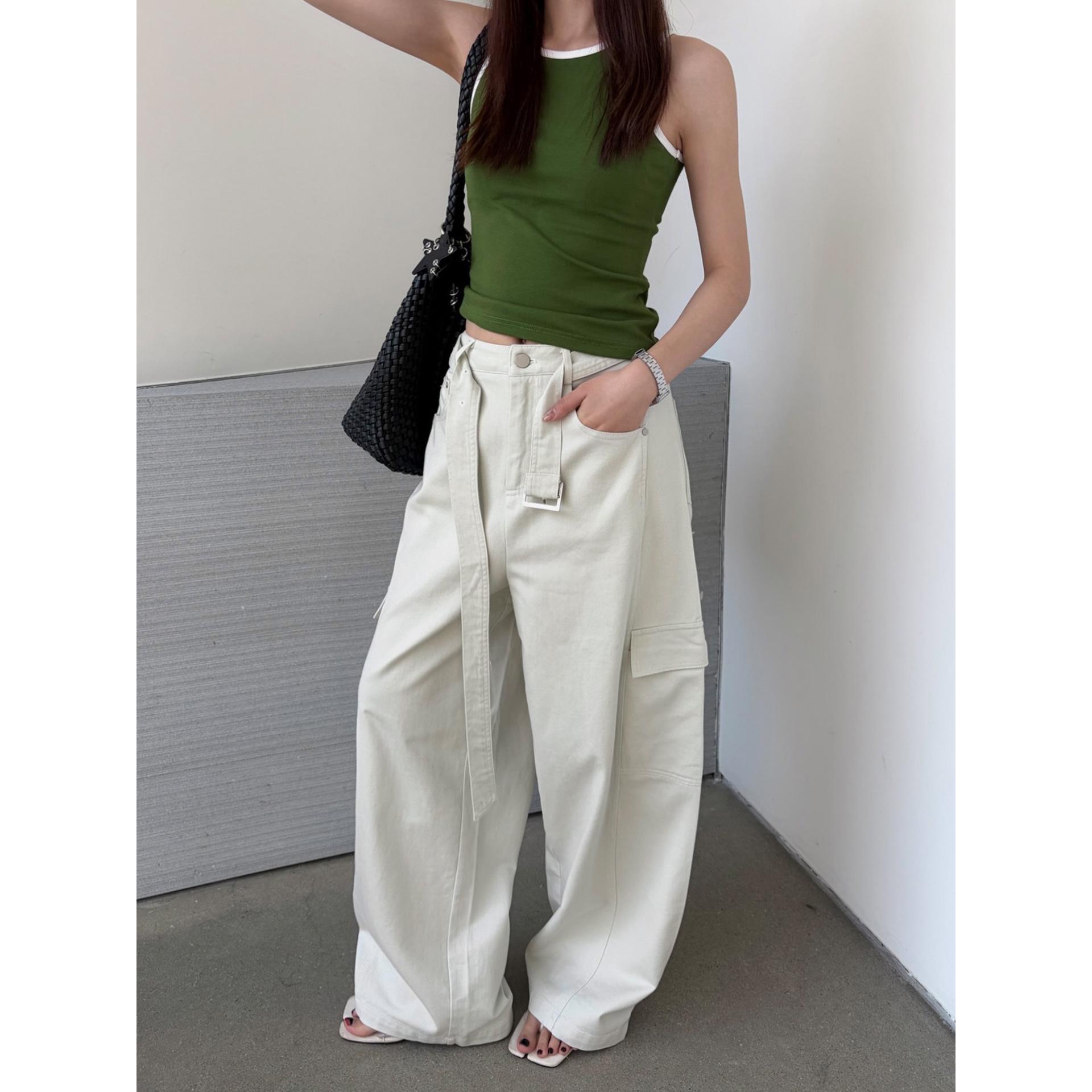 

Guangzhou Casual Wide Leg Women s Work Pants with Large Pockets - Spring Style 0548 Medium абрикосовый