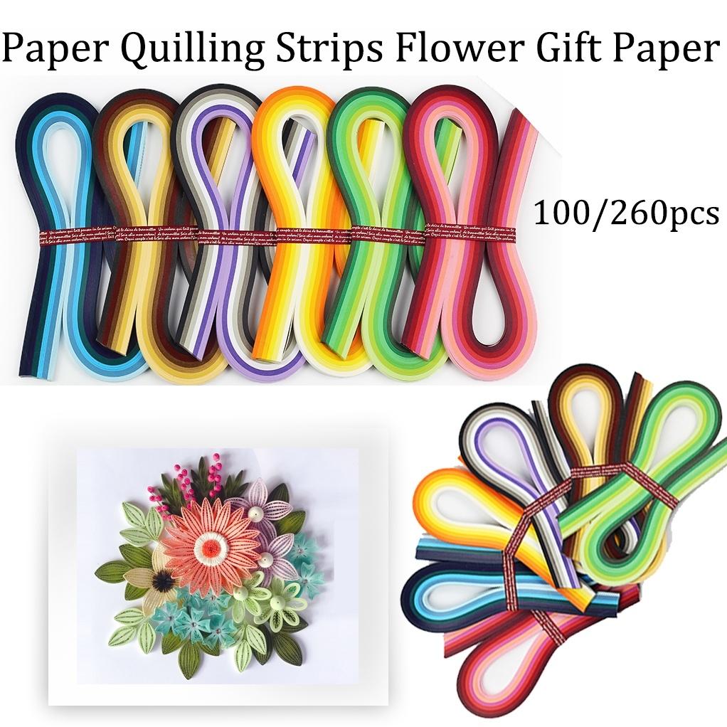 260 strisce di carta quilling carta regalo con fiori per decorazioni artigianali in carta fatta a mano
