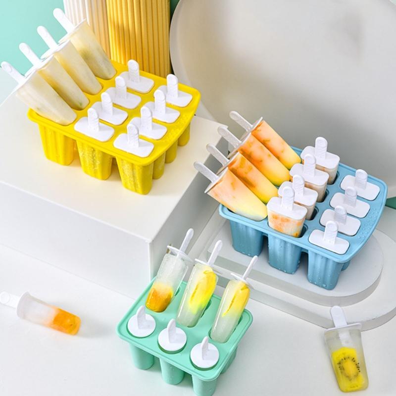 Safe Silicone Ice Lolly Maker With Detachable Stick Creative 6 Compartments Popsicles Tray Ice Cream Making Molds