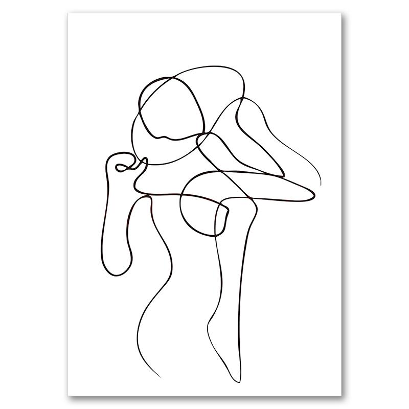 Love Heart Hands Line Girl Boy Abstract Nordic Posters And Prints Wall Art Canvas Painting Pictures For Living Room Decoration