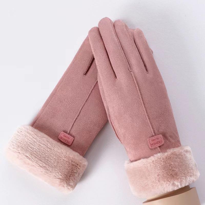 Gants Chauds Mode Femme Extérieur Équitation Conduite Mignons Nœud Moufles Polaires pour Femmes Temps Froid