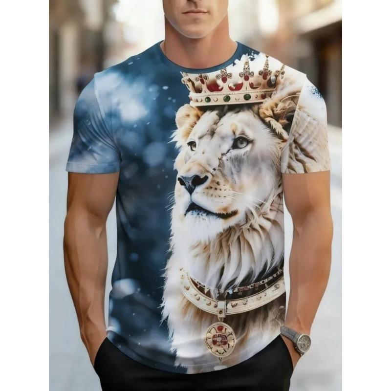 Men's 3D Printed T-Shirt Short Sleeve O-Neck Pullover Casual Top