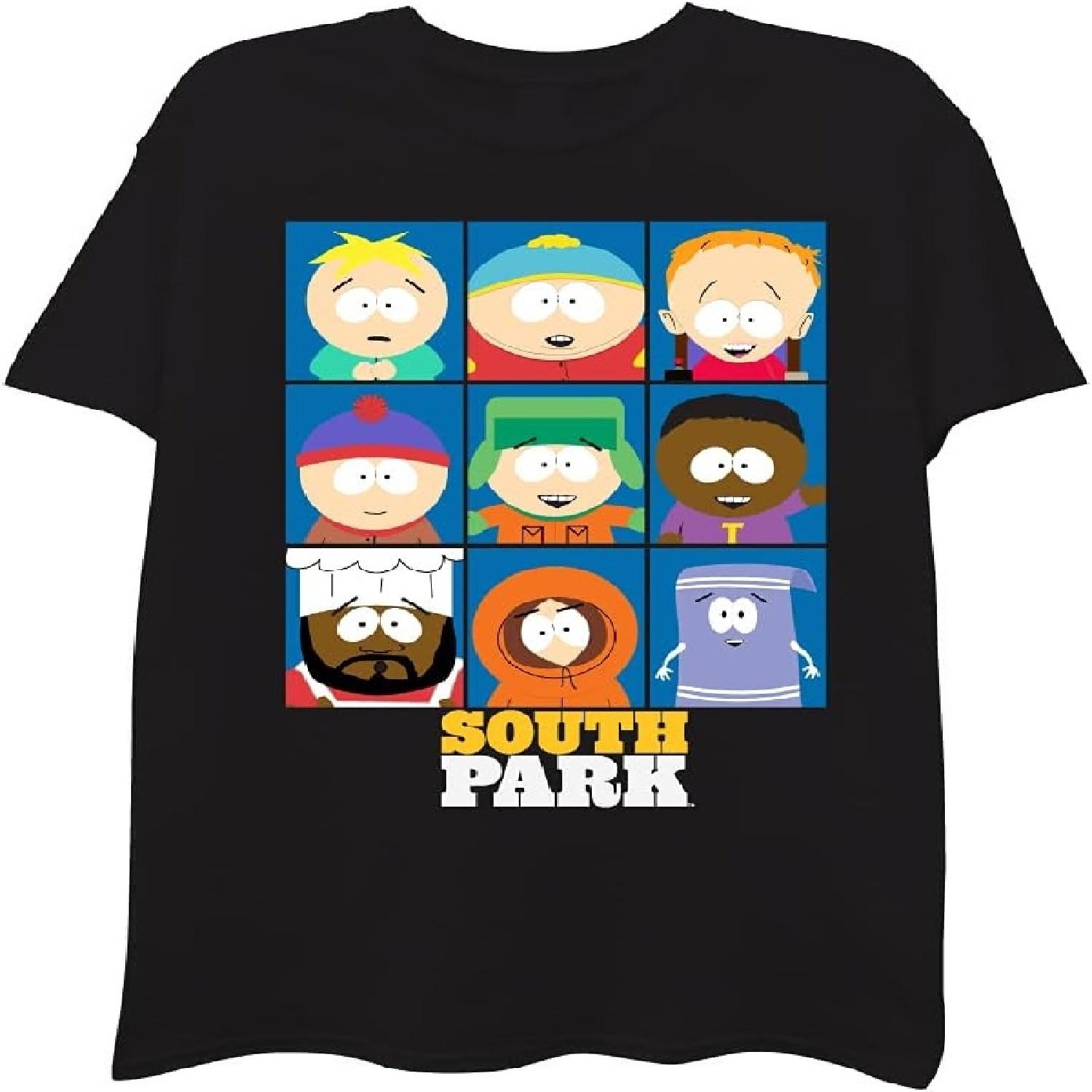 Мужская футболка с группой персонажей South Park - Кенни, Эрик, Стэн, Кайл, Шеф XXXXXL разноцветный